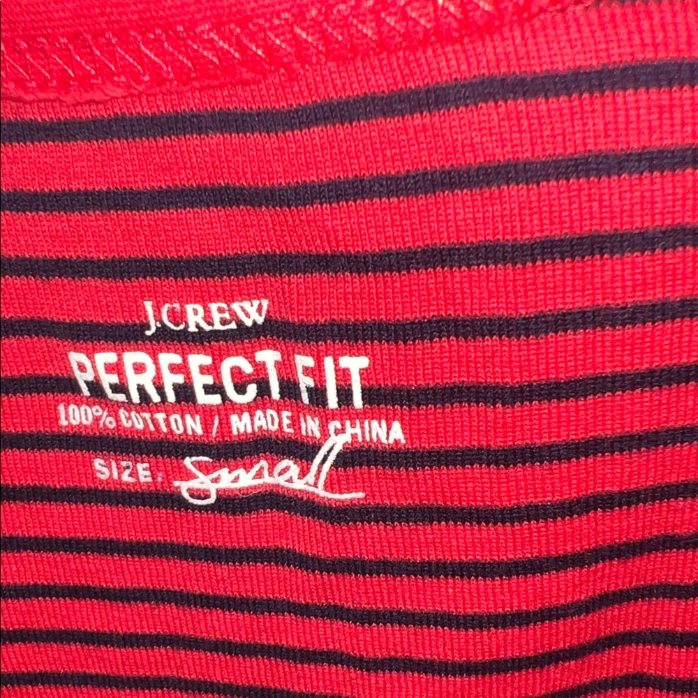 J. Crew Red and Black Striped Cardigan - Picture 2 of 6